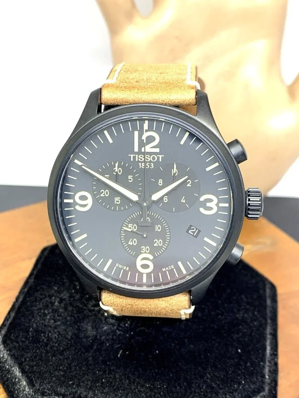 Tissot Men's Watch Swiss Quartz Chronograph 45mm Brown Leather T1166173605700